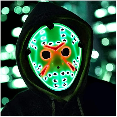 Jason Horror Halloween LED Cosplay Gesichtsmaske für Maskerade