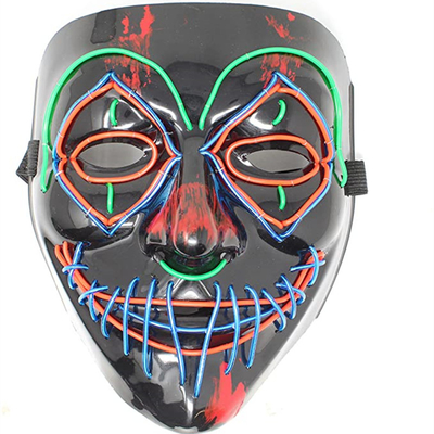 Multi Gesichtsmaske-furchtsames leuchtendes Farb-Halloweens LED in der Dunkelheit