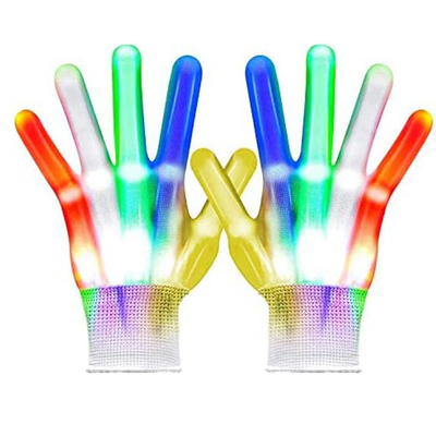 Weiße LED-Licht-Handschuhe für Kindererwachsene 5 färbt 6 Kopie &quot;Heller&quot;