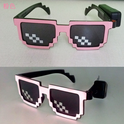 Weiche leuchtende LED-Gläser beleuchten die drahtlose Sonnenbrille, die in die Dunkelheit glüht