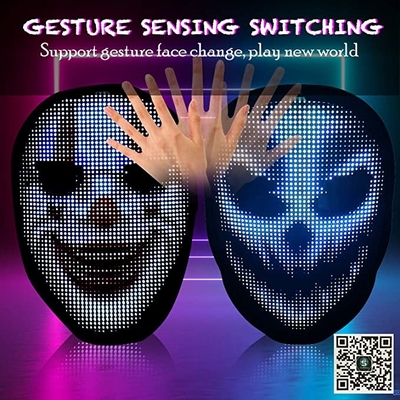 Gesichtsmaske Bluetooths Smartphone intelligente LED App-, dieoben Gesichts-Cosplay-Licht glänzt