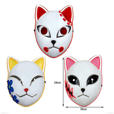 Halloween-Dämon-Mörder leuchten japanische Gesichtsmaske Anime-LED für Cosplay