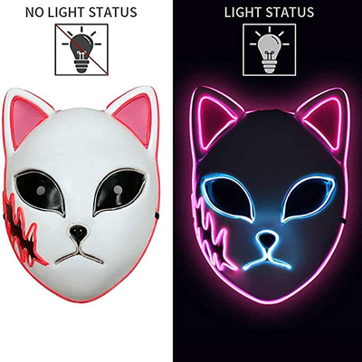 Halloween-Dämon-Mörder leuchten japanische Gesichtsmaske Anime-LED für Cosplay