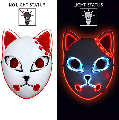 Halloween-Dämon-Mörder leuchten japanische Gesichtsmaske Anime-LED für Cosplay