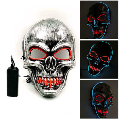 Gesichtsmaske Schädel-furchtsame Leuchtungs-Halloweens LED justierbar für Erwachsene