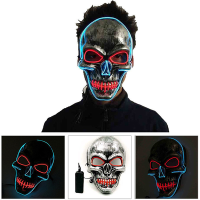 Gesichtsmaske Schädel-furchtsame Leuchtungs-Halloweens LED justierbar für Erwachsene