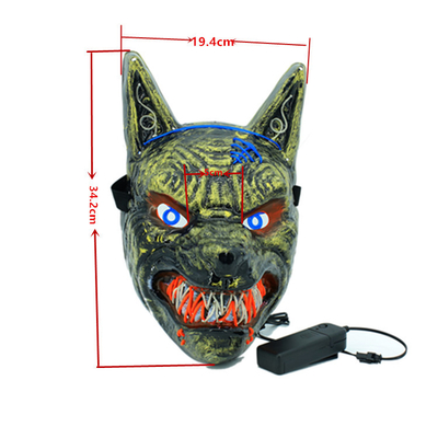 Gesichtsmaske Wolf Animal Scary Halloweens LED für die Mann-Frauen, die in die Dunkelheit glühen