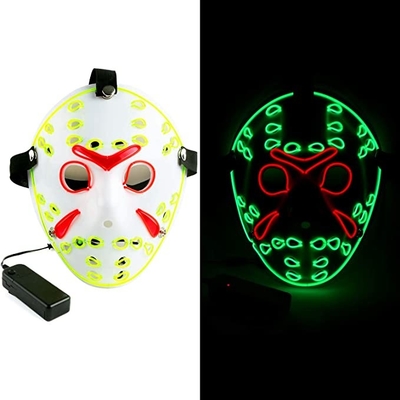 Jason Horror Halloween LED Cosplay Gesichtsmaske für Maskerade