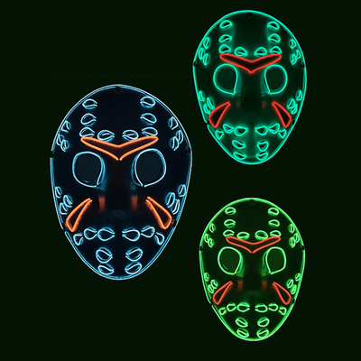 Jason Horror Halloween LED Cosplay Gesichtsmaske für Maskerade