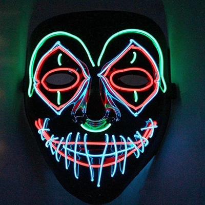 Multi Gesichtsmaske-furchtsames leuchtendes Farb-Halloweens LED in der Dunkelheit