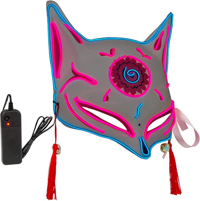 Halloween LED leuchten Fox-Maske für Erwachsen-Kindjapanischen Anime