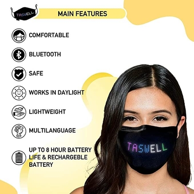 Beleuchten Sie oben glühende programmierbare Partei-Gesichtsmaske APP der Party-LED