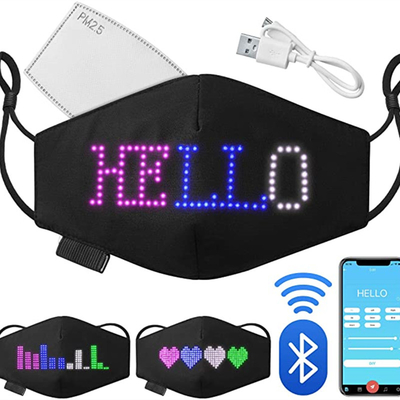 Unisex-LED leuchten programmierbarem Gesichts-Abdeckungs-Masken-Lauftext