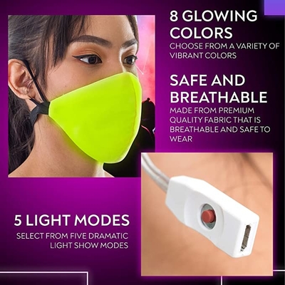 Der Faser-färbt programmierbares LED Optiklicht der Gesichtsmaske-7 5 blinkende Modi