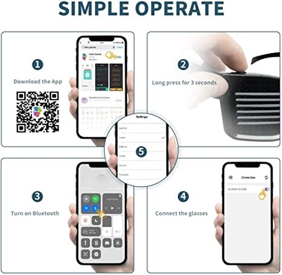 Bluetooth-App schloss programmierbare Brillen LED-Glas-Smarts DIY an