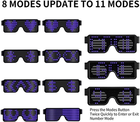 USB-wieder aufladbare LED-Anzeigen-Gläser mit 11 Batterie der Muster-180mAh