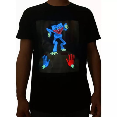 Flexible LED, die T-Shirt Weiche-Licht herauf das Glühen schwarz beleuchtet