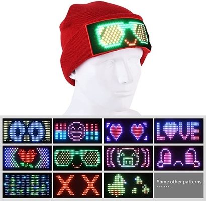 Kappe Anzeigen-Beanie Hat Bluetooth APP DIY LED Smart Unisexeditable