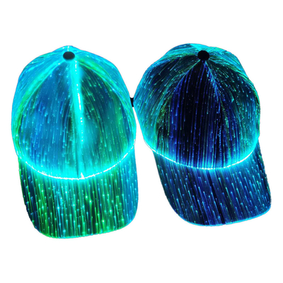 Wieder aufladbare 7 glühende Optiklichter leuchtende LED Baseball-Mützen USBs der Faser-