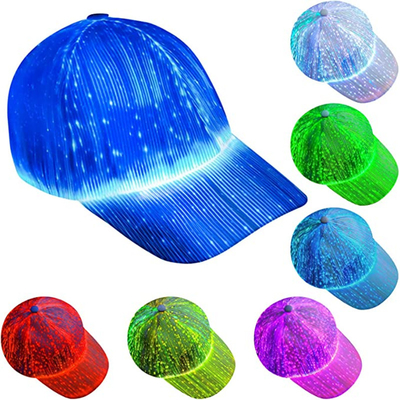 LED leuchten Baseball-Mütze-Faser-Optikkappen für Mann-Frauen