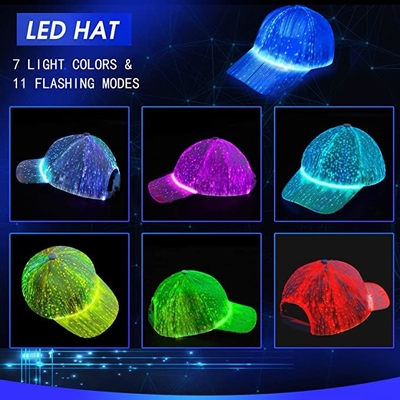 Leuchtende LED-Baseballmütze-Hüte mit 7 Farbeheller USB Aufladung