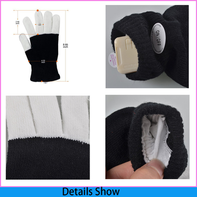 Stricken Sie Licht herauf Handschuh-Finger-Lichter 3 Farben 6 Modi, die für Erwachsene blitzen
