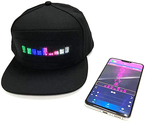 Lebhafter Hut-programmierbare Mitteilungs-Schwarz-Kappe Zeichen-Bluetooths LED