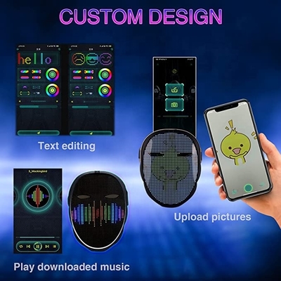 Der APP-Steuerpartei-LED wieder aufladbare DIY Bild-Fotos Maske USBs für Halloween Cosplay