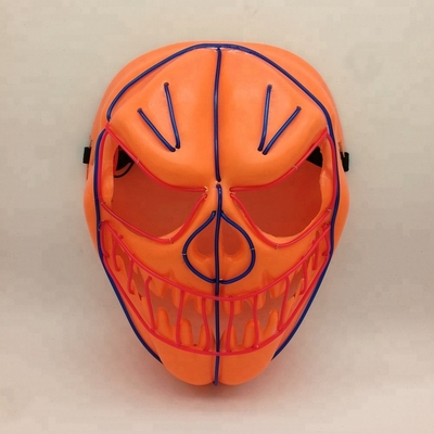 Halloween-Kürbis flexibler glühender LED Neonfeiertag der EL-Draht-Gesichtsmaske-Maske beleuchtend
