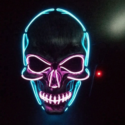 Beleuchten Sie herauf die optionale Farbe EL-Draht-Halloweens LED der Gesichtsmaske-DC3V 10