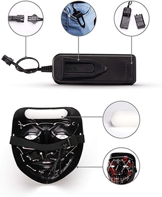 Furchtsame Gesichtsmaske-Reinigung Halloweens LED leuchten PVC-Maske für Erwachsene