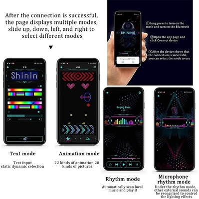 Hut programmierbares Hut DIY-Text-Muster-Bluetooths LED der App-Steuermagischer Anzeigen-LED
